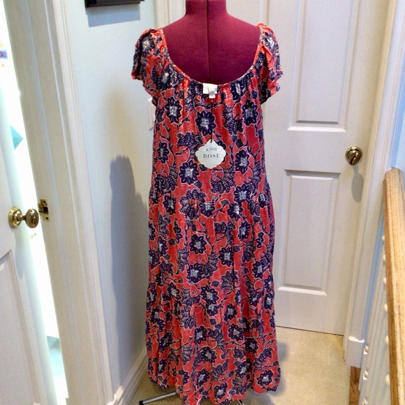 NWT Knox Rose Orange and Blue Floral Dress - Picture 2 of 6
